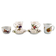 Royal Worcester, England, Coffee Cups & Saucers, Sugar Bowl, Cream Jug