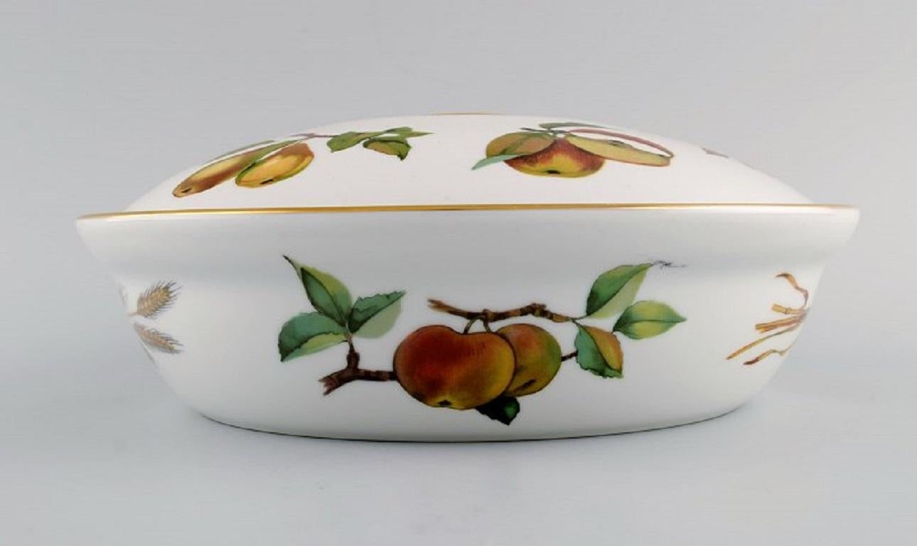 Soupière à couvercle Evesham en porcelaine avec fruits de Royal Worcester, Angleterre en vente 1