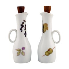 Royal Worcester, England. Evesham Oil / Vinegar Set in Porcelain