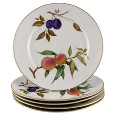 Royal Worcester, England, Five Evesham Dinner Plates in Porcelain