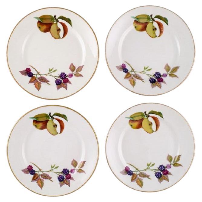 Royal Worcester, Inglaterra, Cuatro platos Evesham en porcelana, años 60