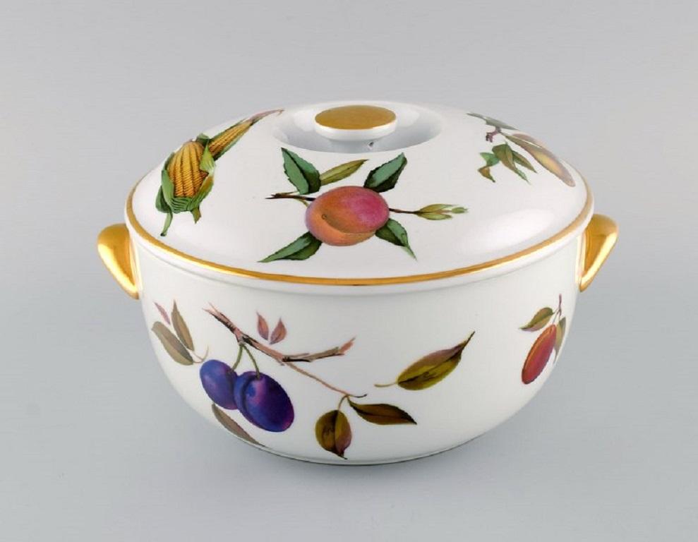 Fin du 20e siècle Grande soupière à couvercle Evesham en porcelaine Royal Worcester, Angleterre en vente
