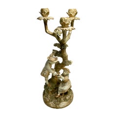 Royal Worcester England Porcelain Figural Candelabra by Hadley, 1886