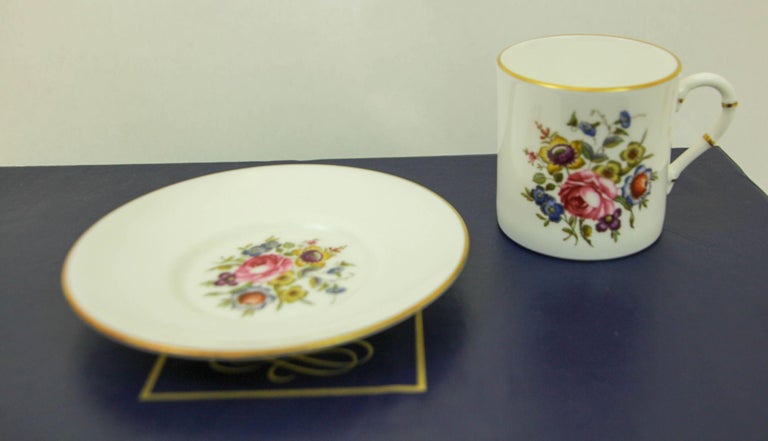 Royal Worcester England Set of Six Demitasse Cups and Saucers In