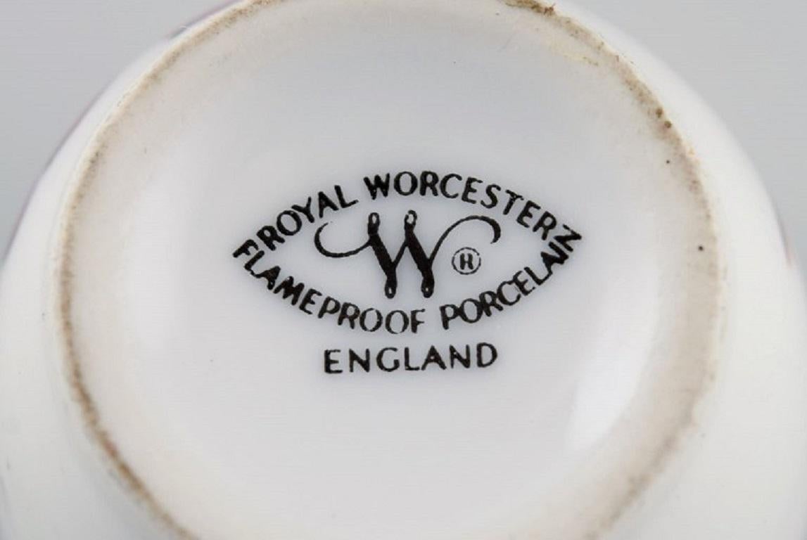 Hand-Painted Royal Worcester, England, Seven Pieces of Evesham Porcelain, 1960s For Sale