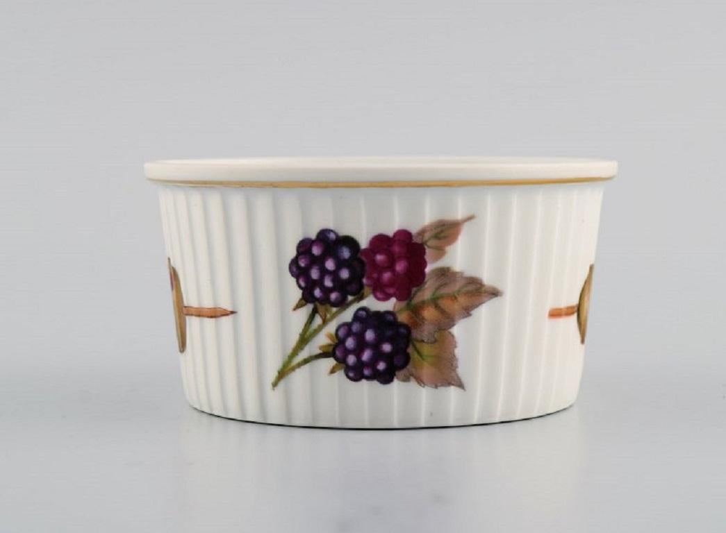 English Royal Worcester, England, Six Small Evesham Porcelain Bowls with Fruits For Sale