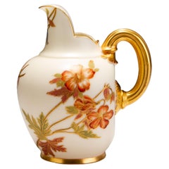 Royal Worcester English Victorian Blush Porcelain Pitcher Jug ca. 1885