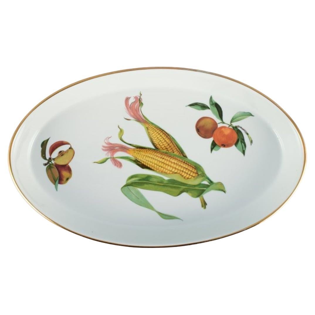 Royal Worcester Evesham Fine Porcelain, England, Oval Casserole Dish For Sale