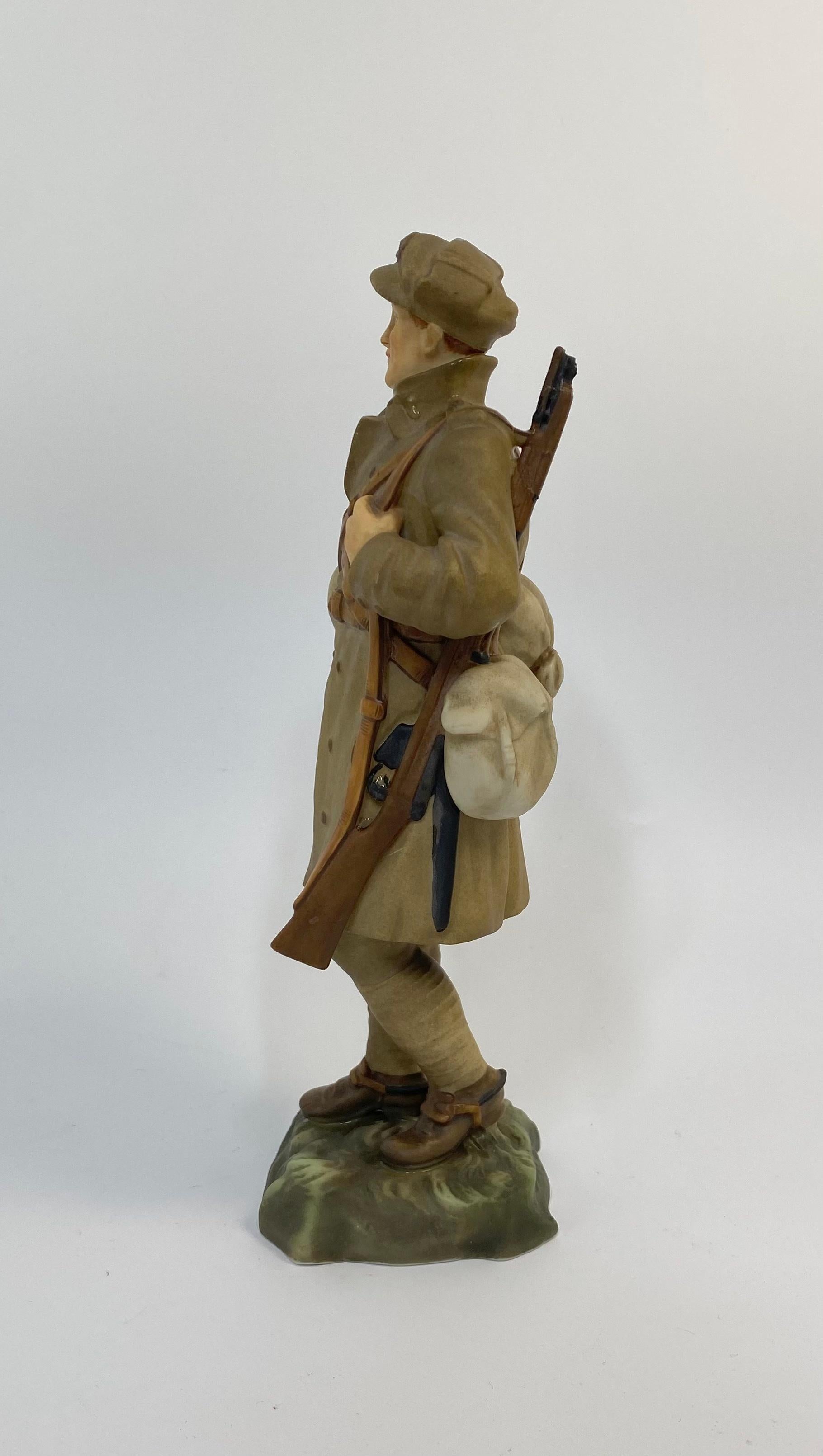 Fired Royal Worcester Figure ‘British Soldier’, Dated 1916