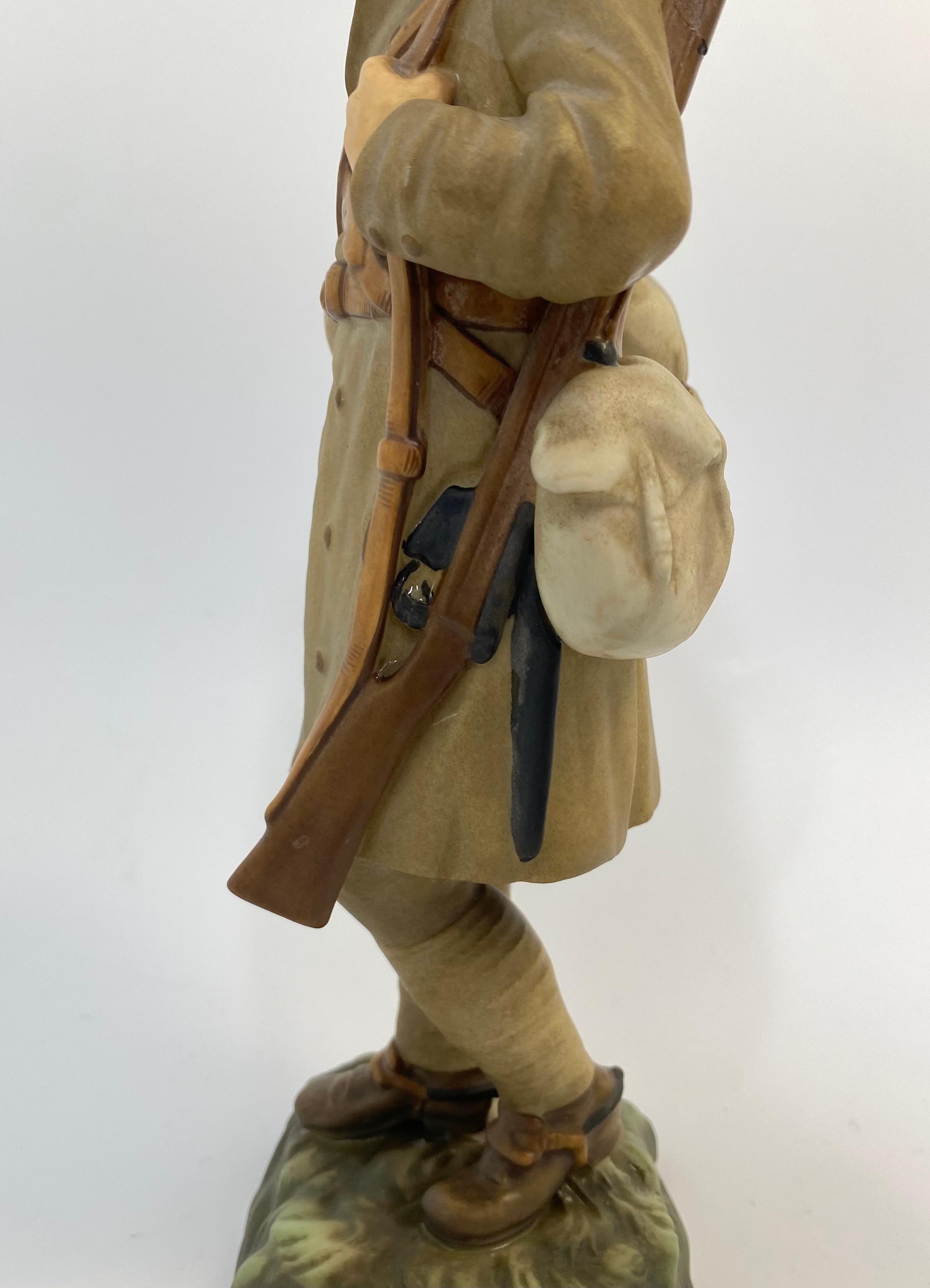Royal Worcester Figure ‘British Soldier’, Dated 1916 In Excellent Condition In Gargrave, North Yorkshire