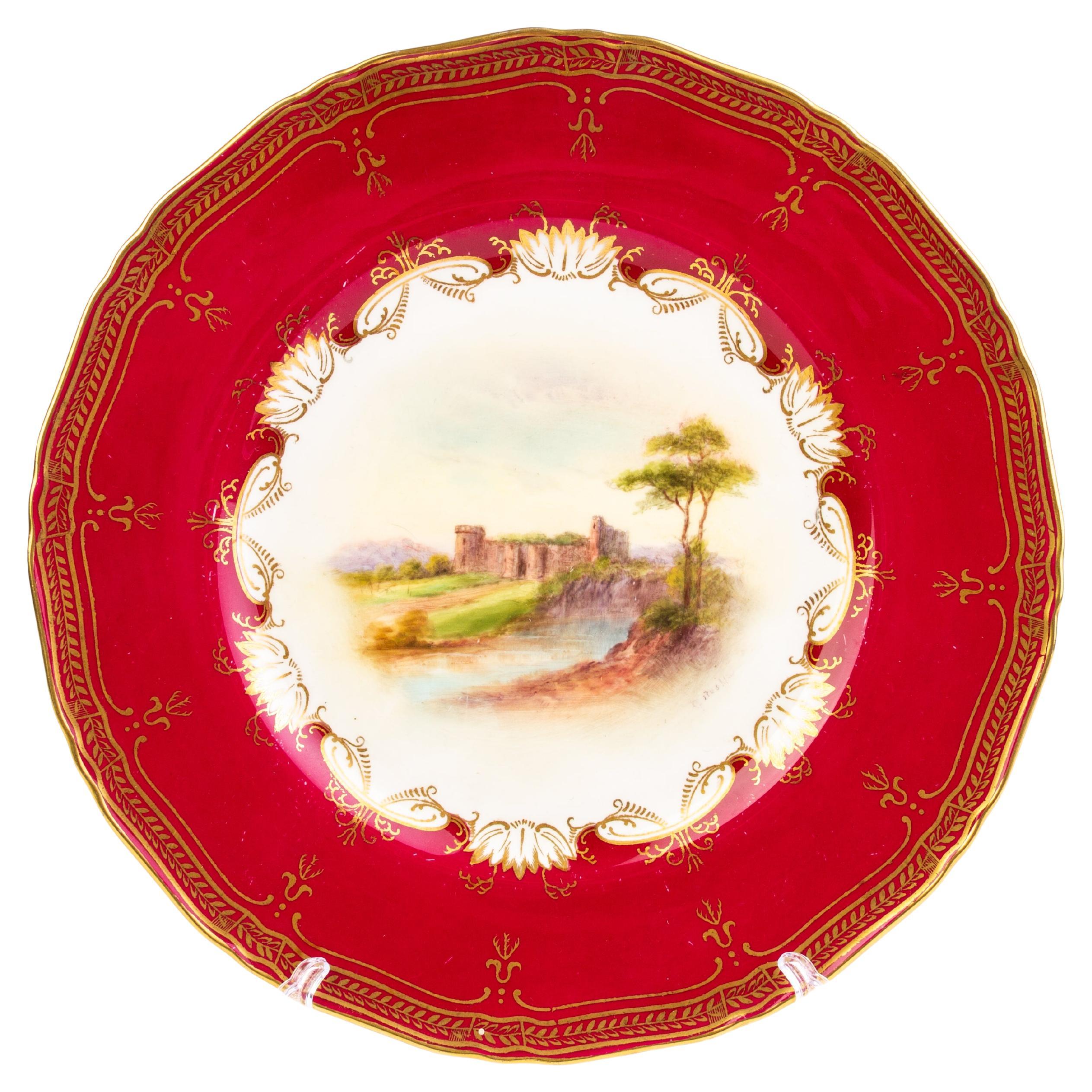 Royal Worcester Fine Porcelain Plate Depicting Castle