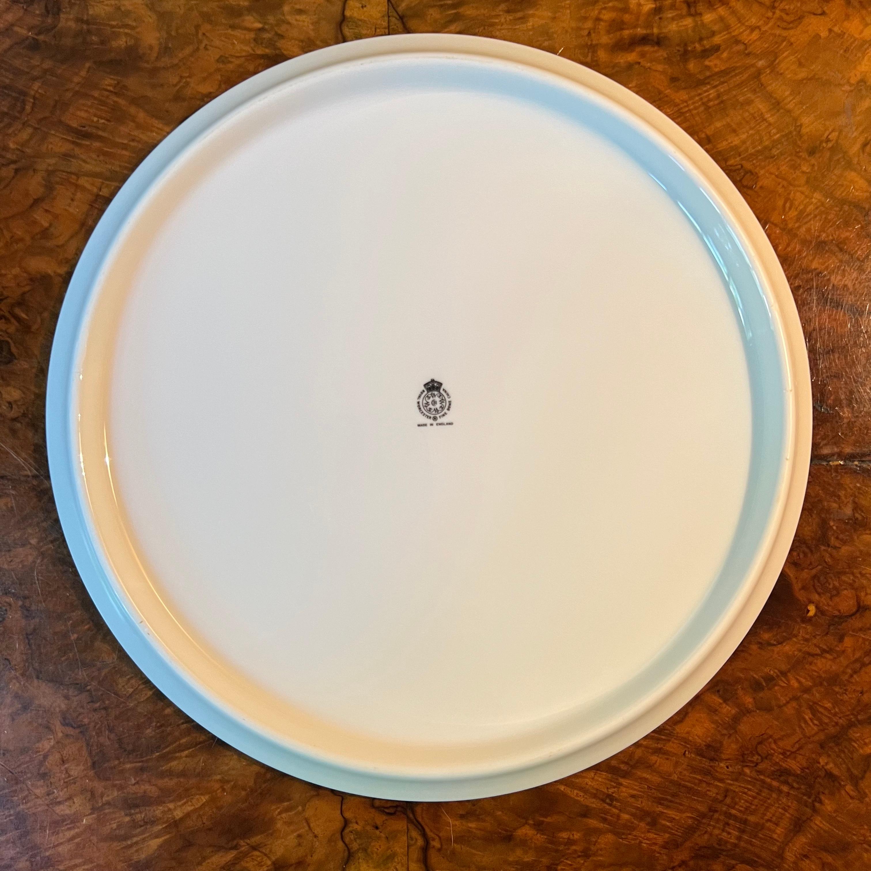 20th Century Royal Worcester Flower Print Cake Plate For Sale