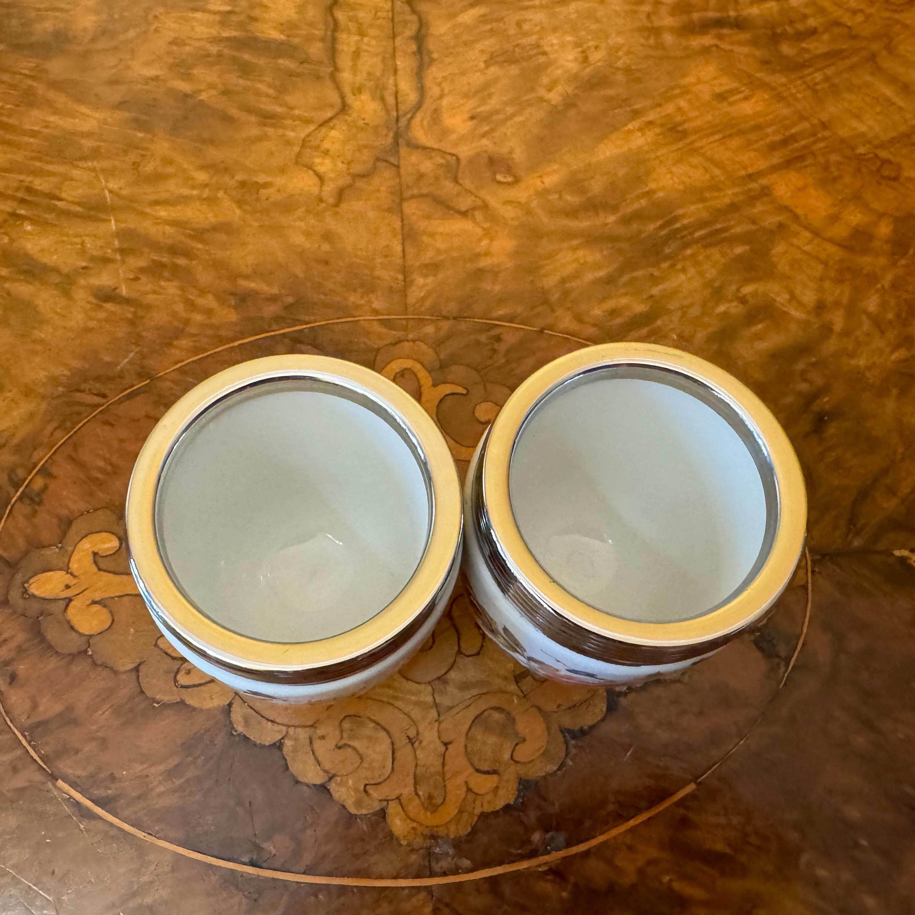 Royal Worcester Flower Print Egg Coddlers Pair For Sale 2