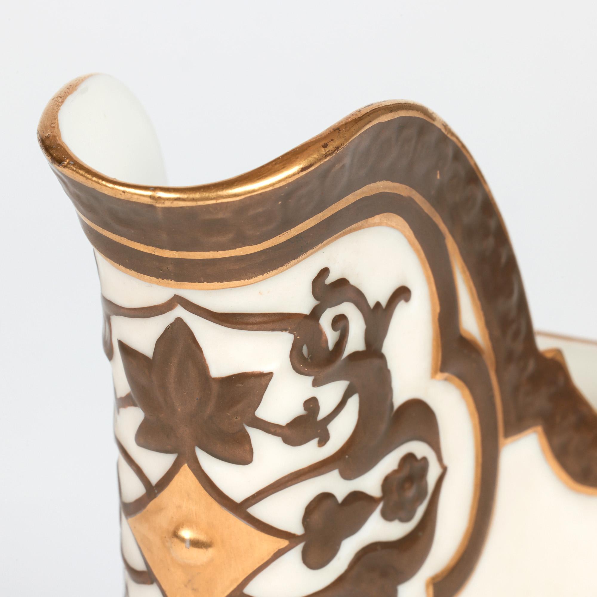 Royal Worcester for USA Market Aesthetic Movement Floral Triangular Jug For Sale 11