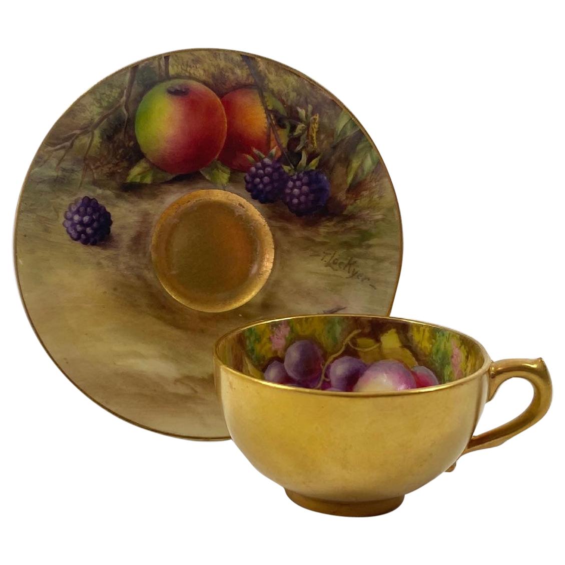 Royal Worcester Fruit Cup and Saucer, Dated 1918