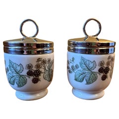 Royal Worcester Fruit Print Egg Coddlers Pair