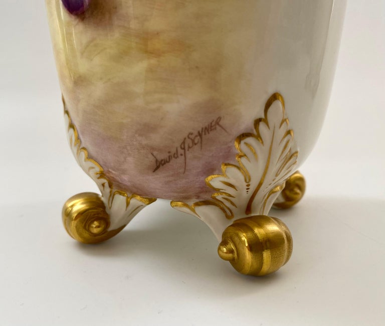 Royal Worcester Fruit vases, signed David J. Scyner. For Sale at
