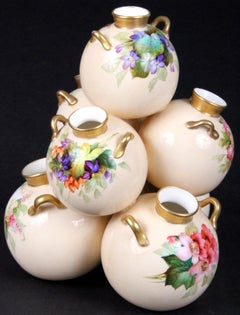 Royal Worcester Hand Painted 7-Well Floral Vase