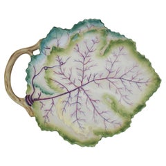 Royal Worcester, Hand Painted Bone China Leaf Plate, U. K., Mid-20th Century