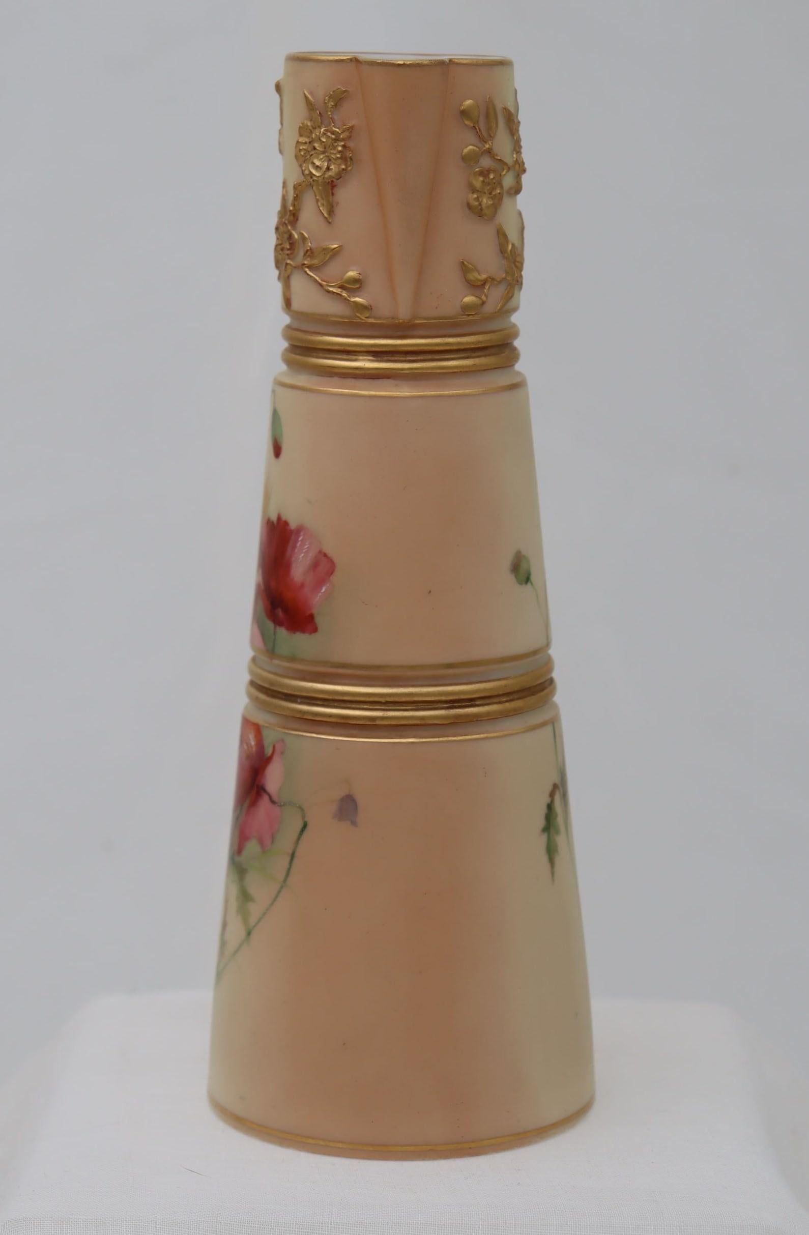 Late Victorian Royal Worcester Hand Painted Claret Jug For Sale