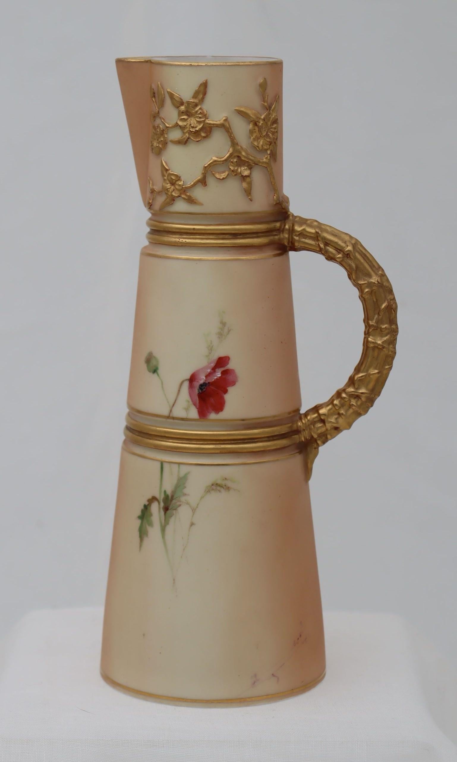 English Royal Worcester Hand Painted Claret Jug For Sale