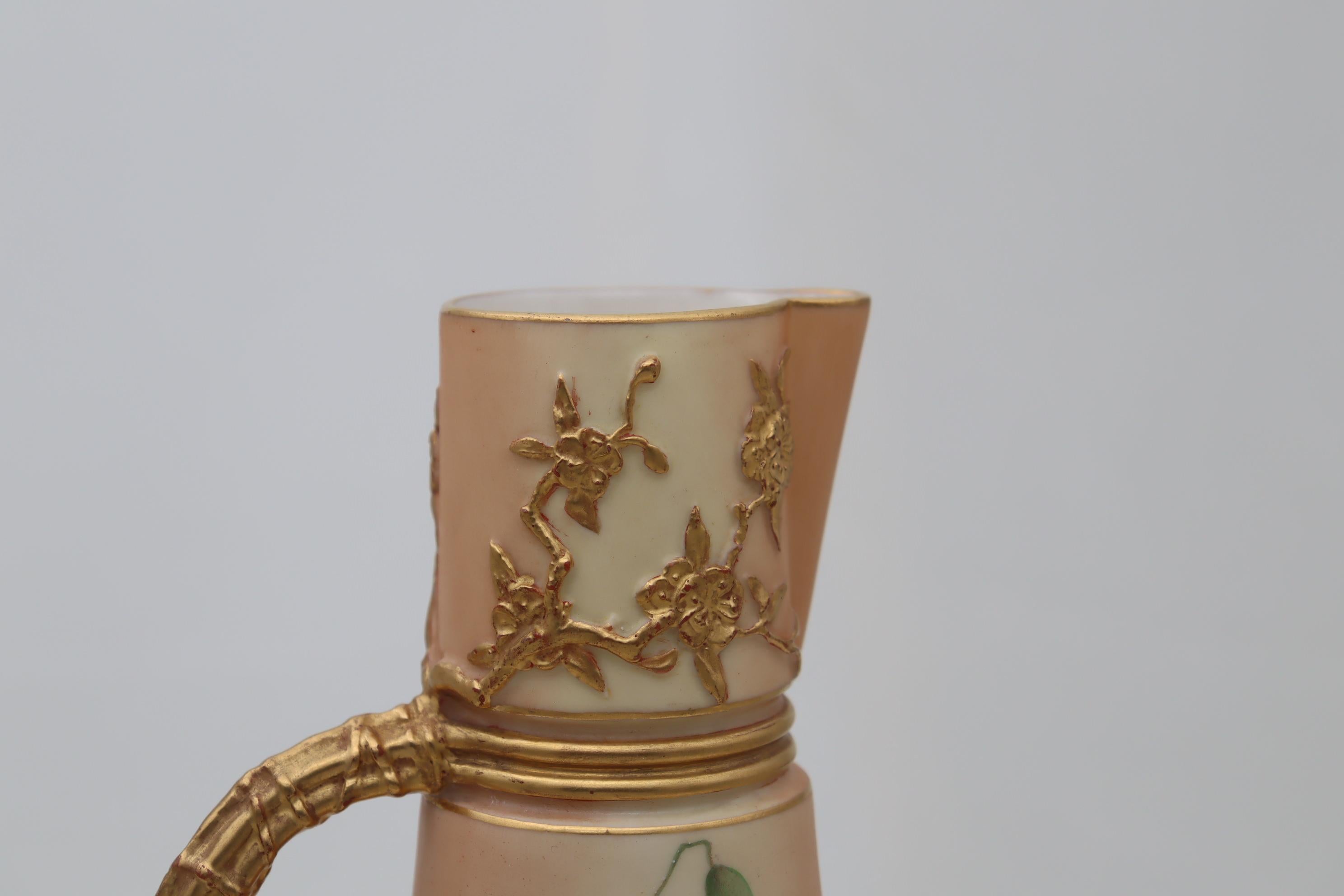 Royal Worcester Hand Painted Claret Jug In Good Condition For Sale In East Geelong, VIC