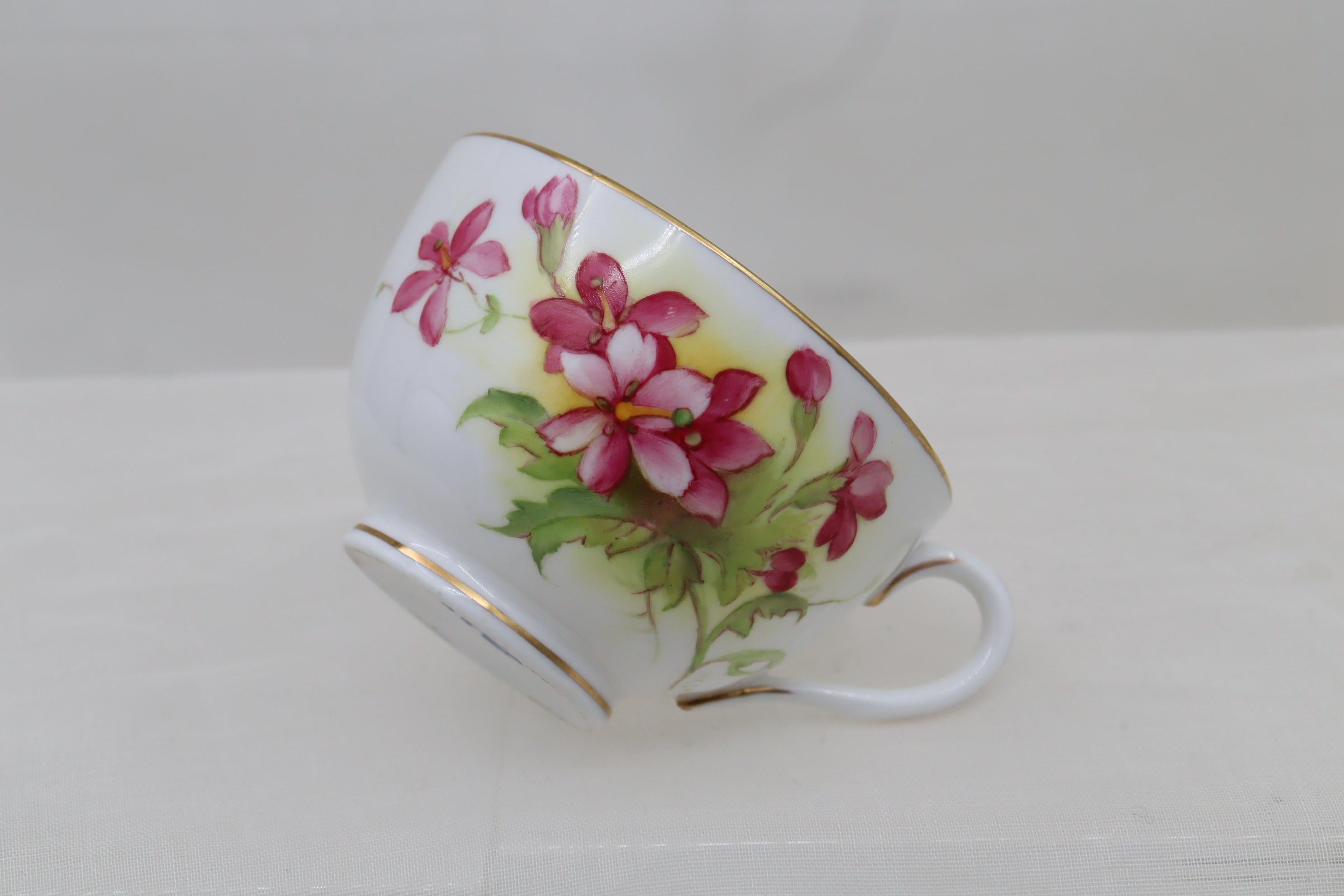 Royal Worcester hand painted cup, saucer and plate signed H Clare In Good Condition For Sale In East Geelong, VIC