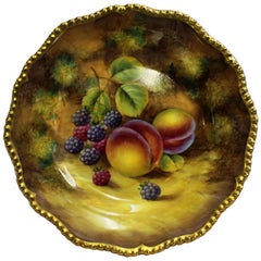 Vintage Royal Worcester Hand-Painted Fruit J. Smith Peaches and Blackberries