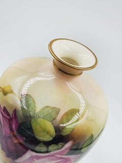 Royal Worcester hand painted porcelain vase