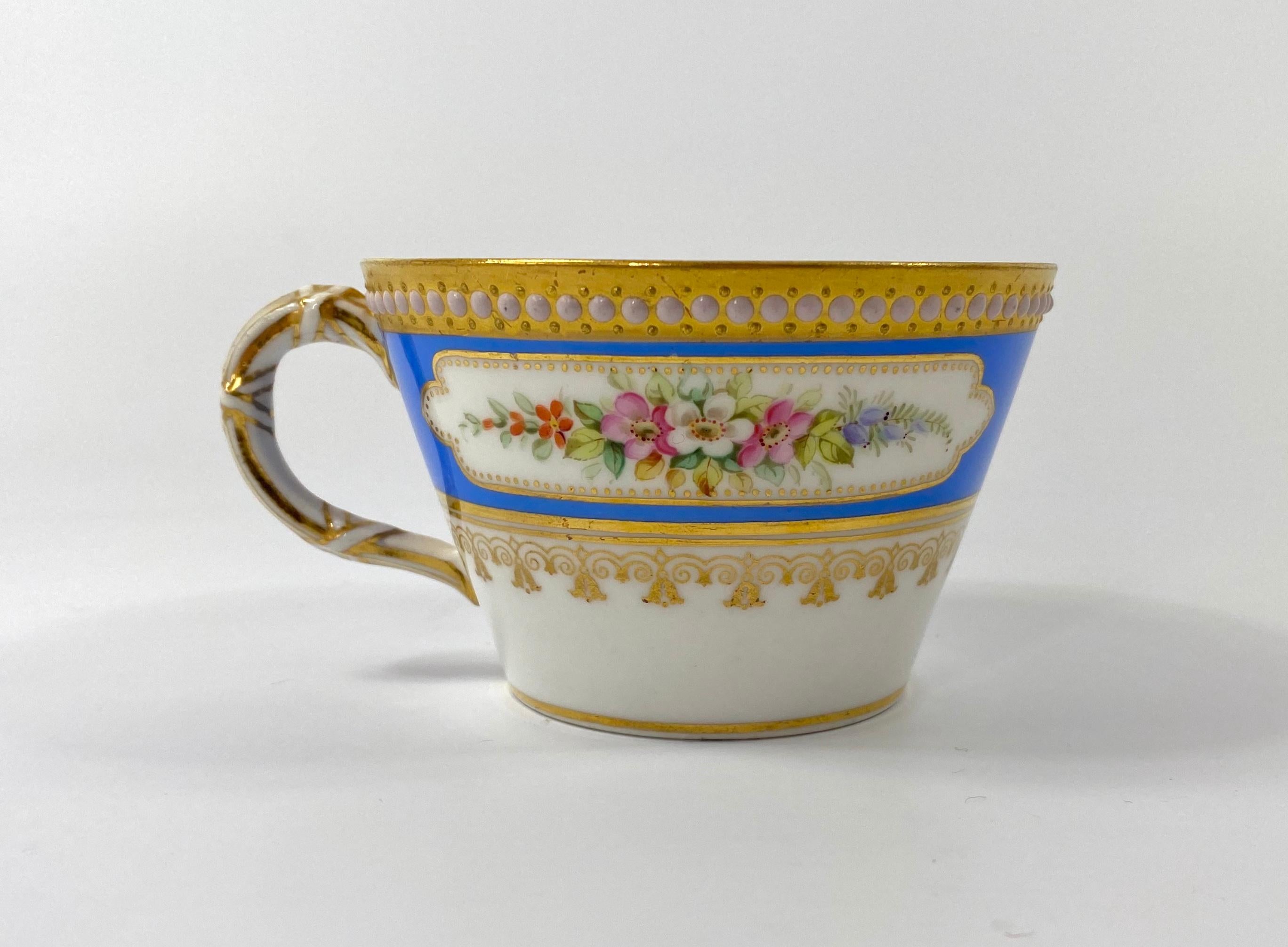 Fired Royal Worcester ‘Jewelled’ Cup and Saucer, Dated 1876