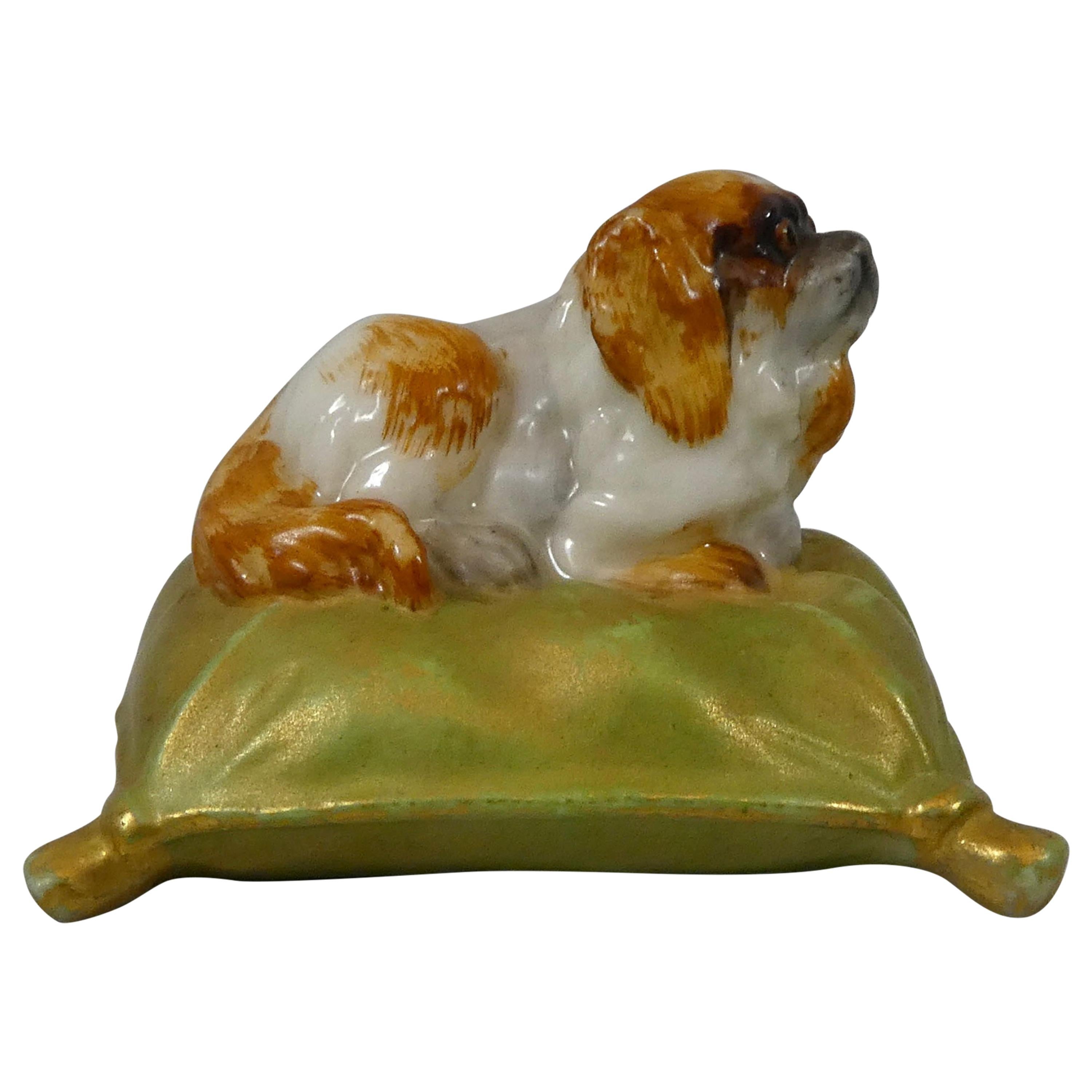 Royal Worcester King Charles Spaniel on a Cushion, Dated 1901