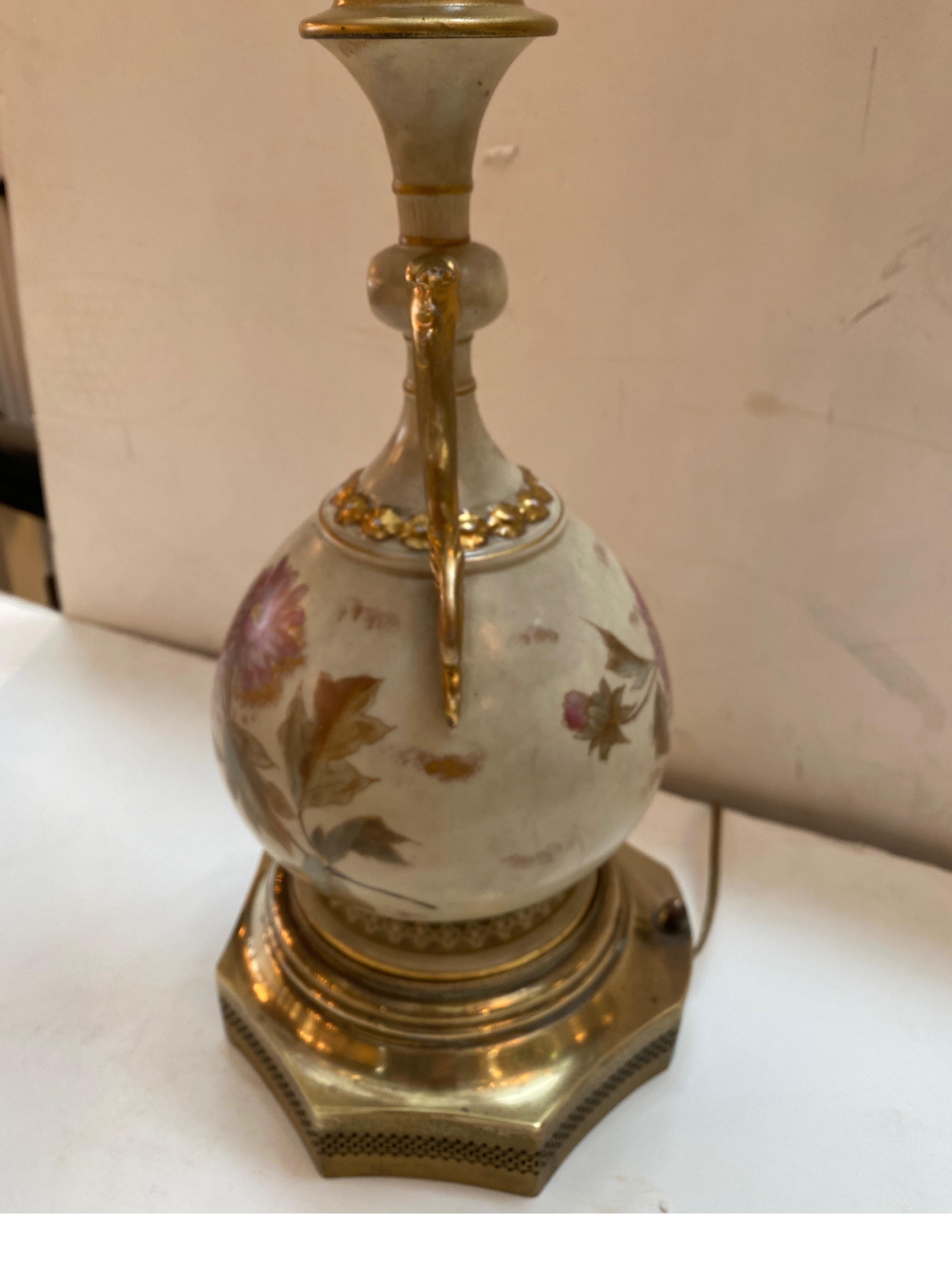 Late 19th Century Royal Worcester Lamp For Sale