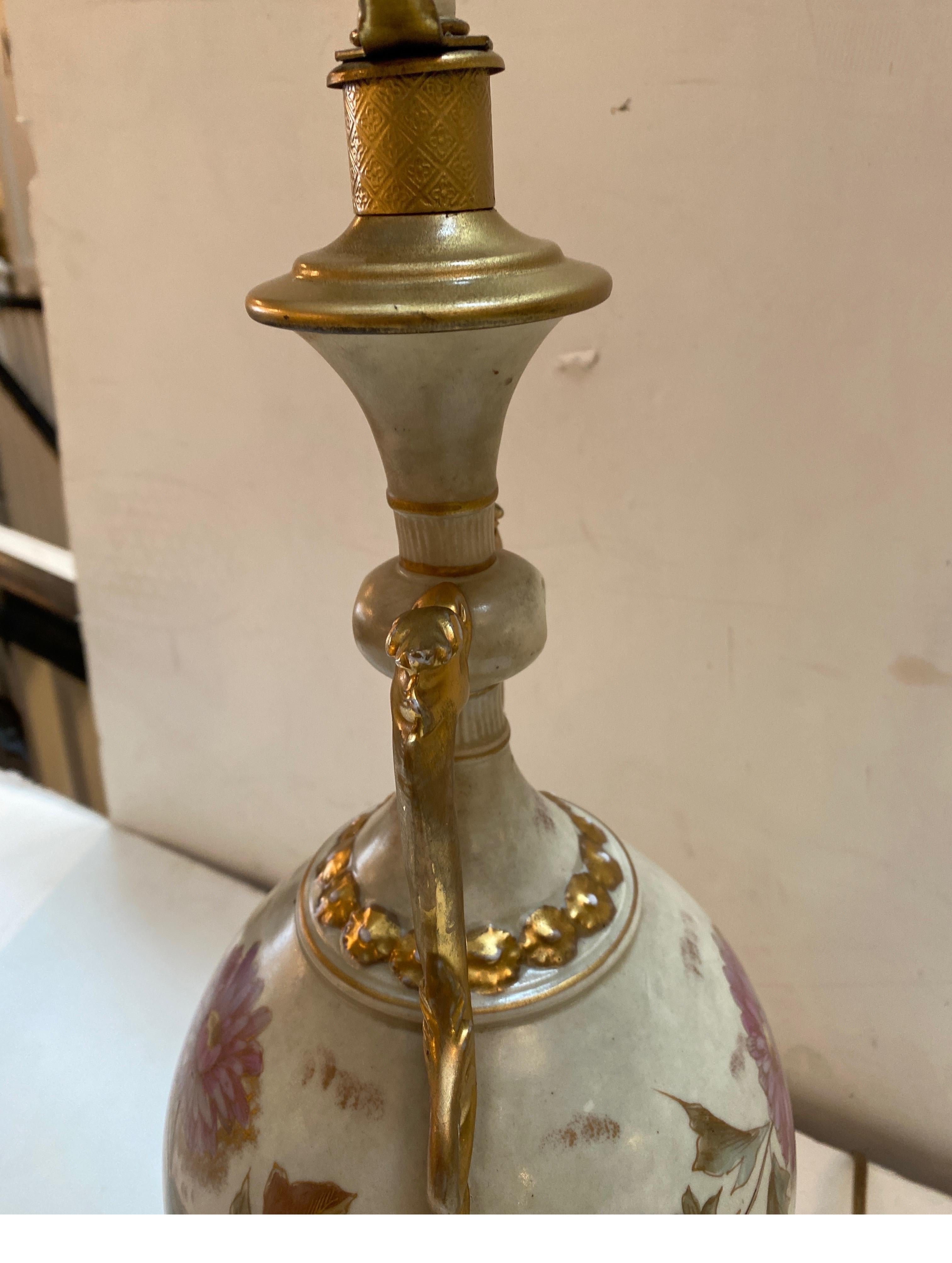Porcelain Royal Worcester Lamp For Sale