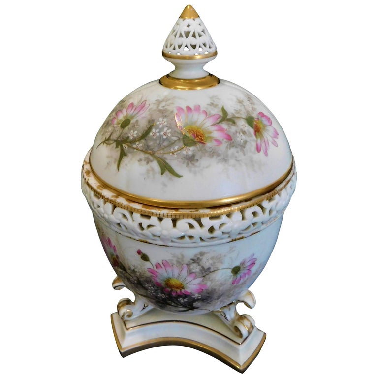Royal Worcester Lidded Potpourri Porcelain Jar with Lid and Cover For