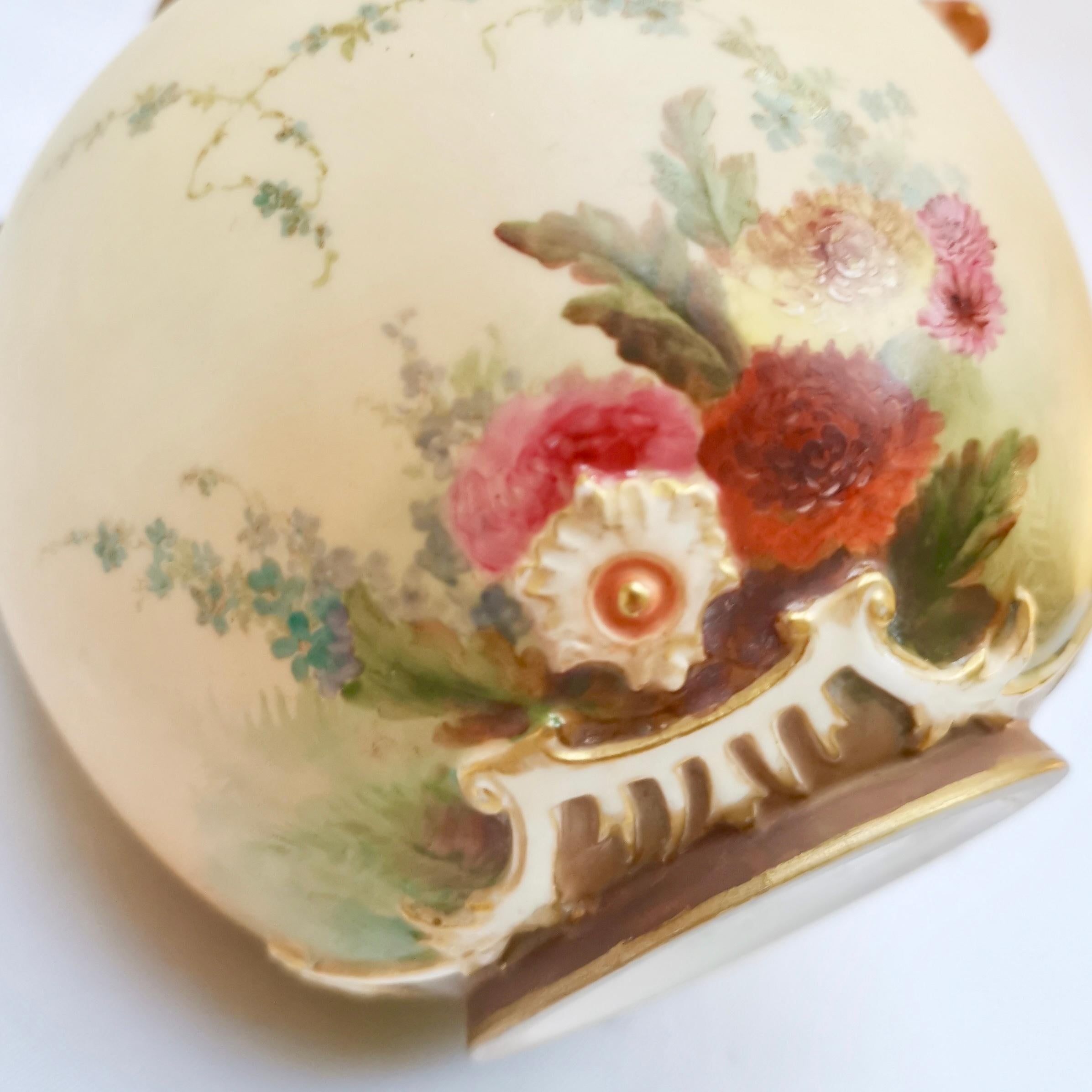 Royal Worcester Lidded Potpourri Pot, Blush Ivory, 1914 3