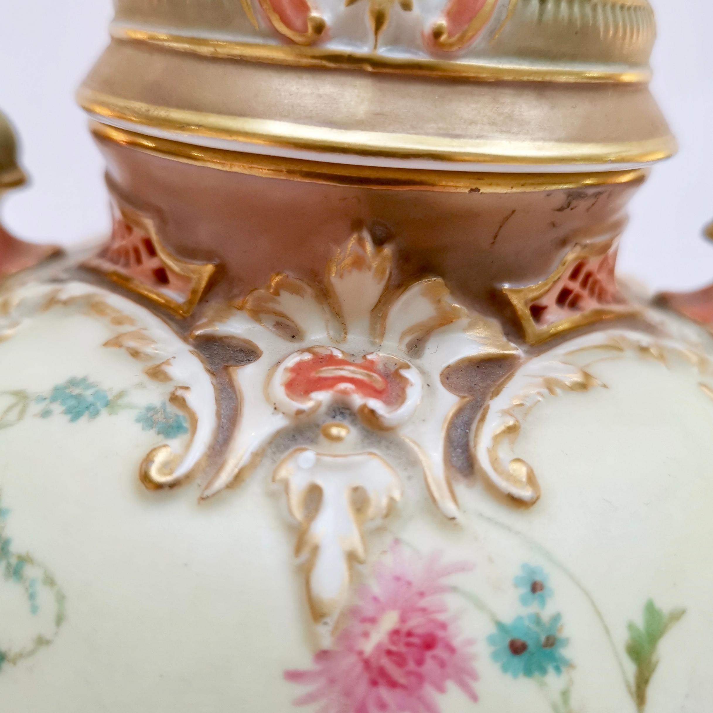 Royal Worcester Lidded Potpourri Pot, Blush Ivory, 1914 4