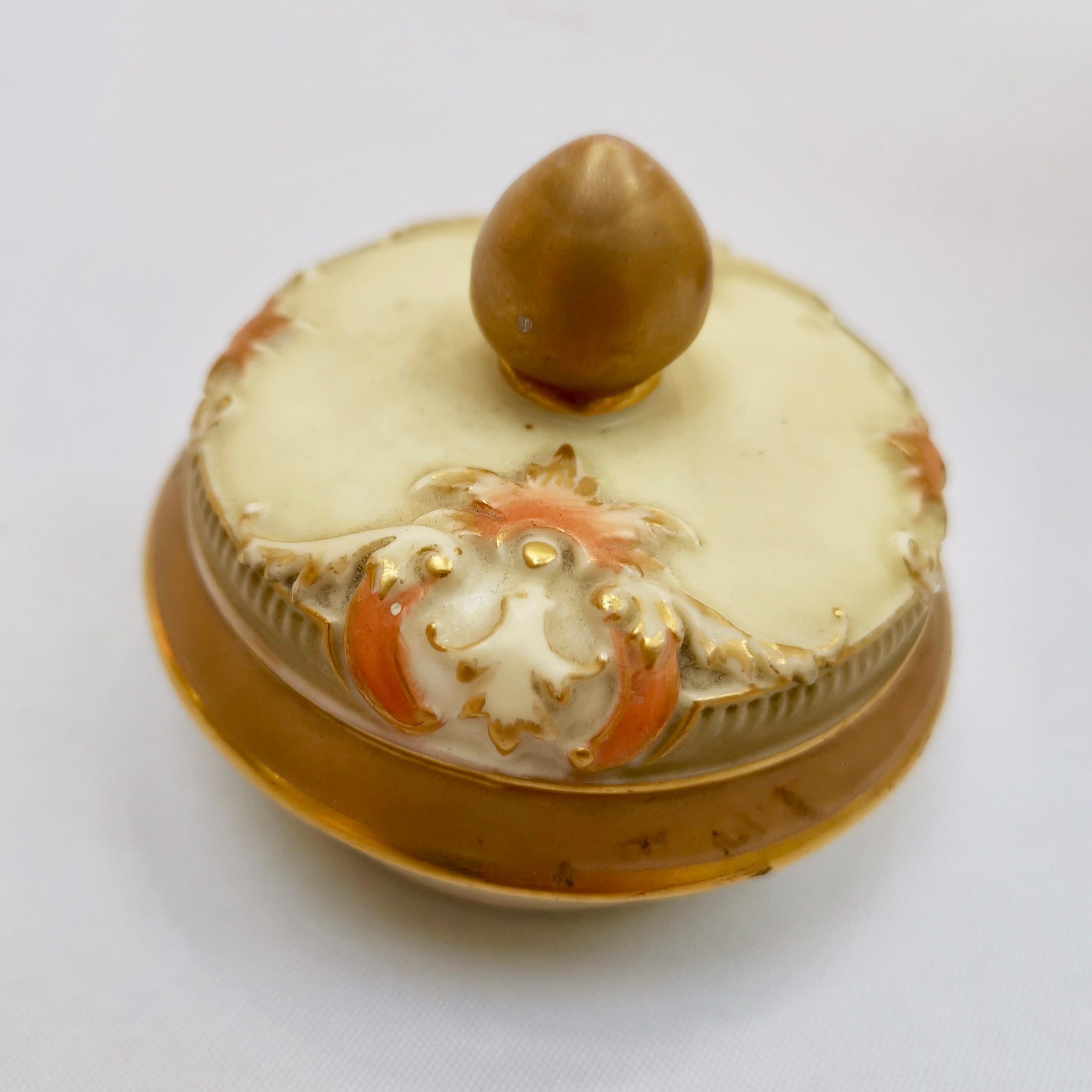 Royal Worcester Lidded Potpourri Pot, Blush Ivory, 1914 5