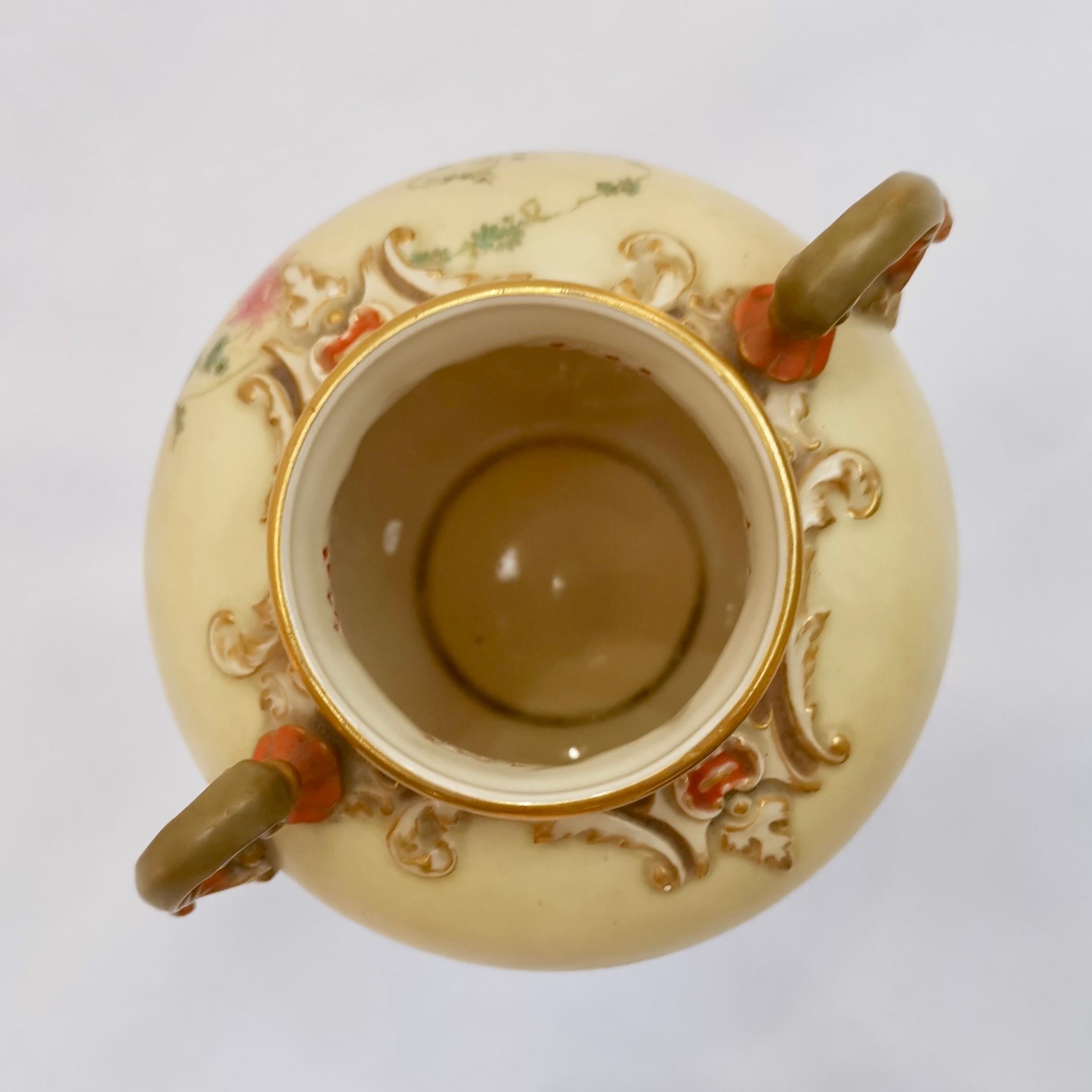 Royal Worcester Lidded Potpourri Pot, Blush Ivory, 1914 6