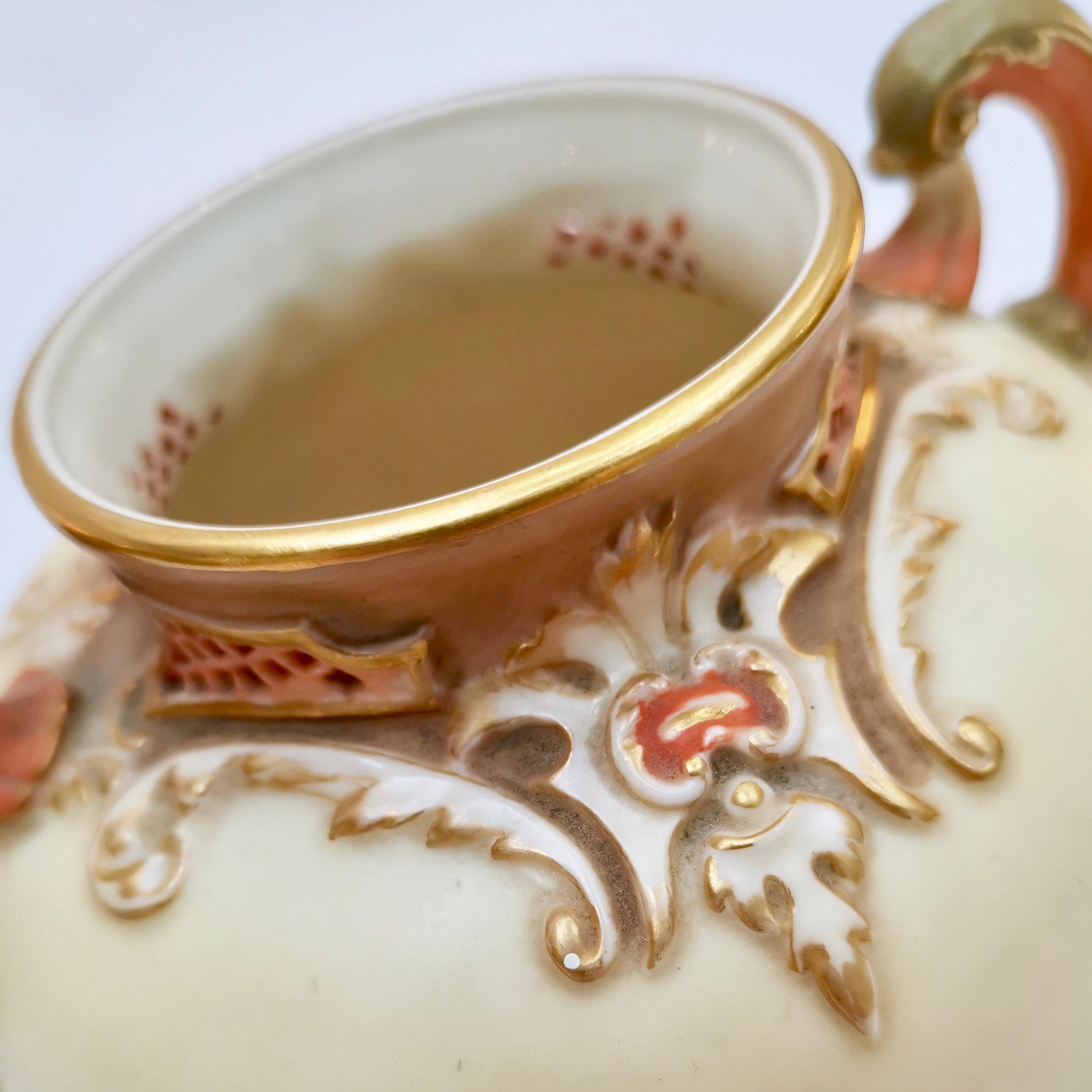 Royal Worcester Lidded Potpourri Pot, Blush Ivory, 1914 7