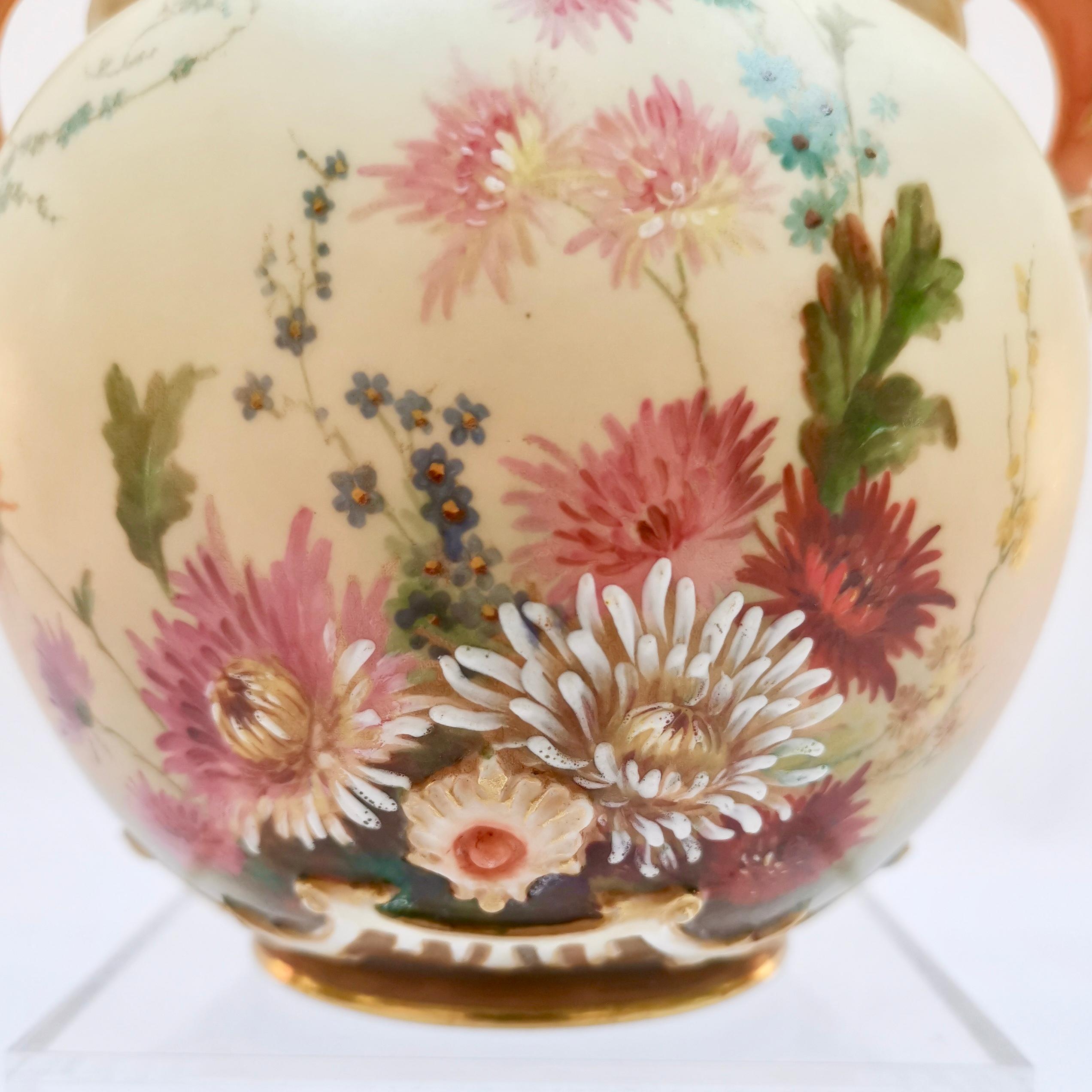 Royal Worcester Lidded Potpourri Pot, Blush Ivory, 1914 In Good Condition In London, GB
