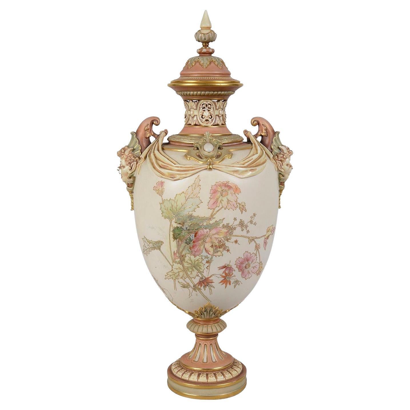Royal Worcester lidded vase.