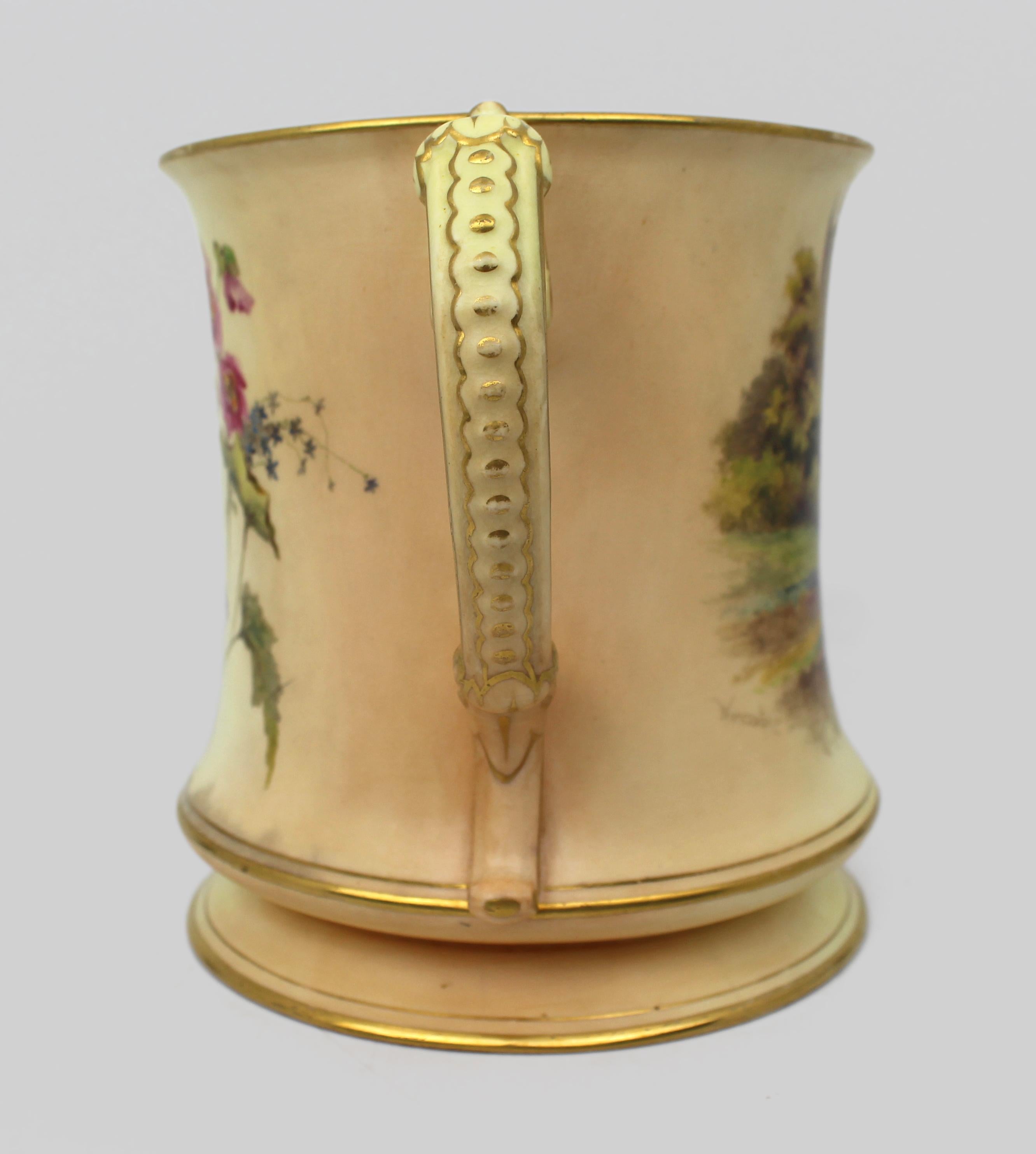Royal Worcester Loving Cup – Hand-Painted Worcester Cathedral c.1902 For Sale 5