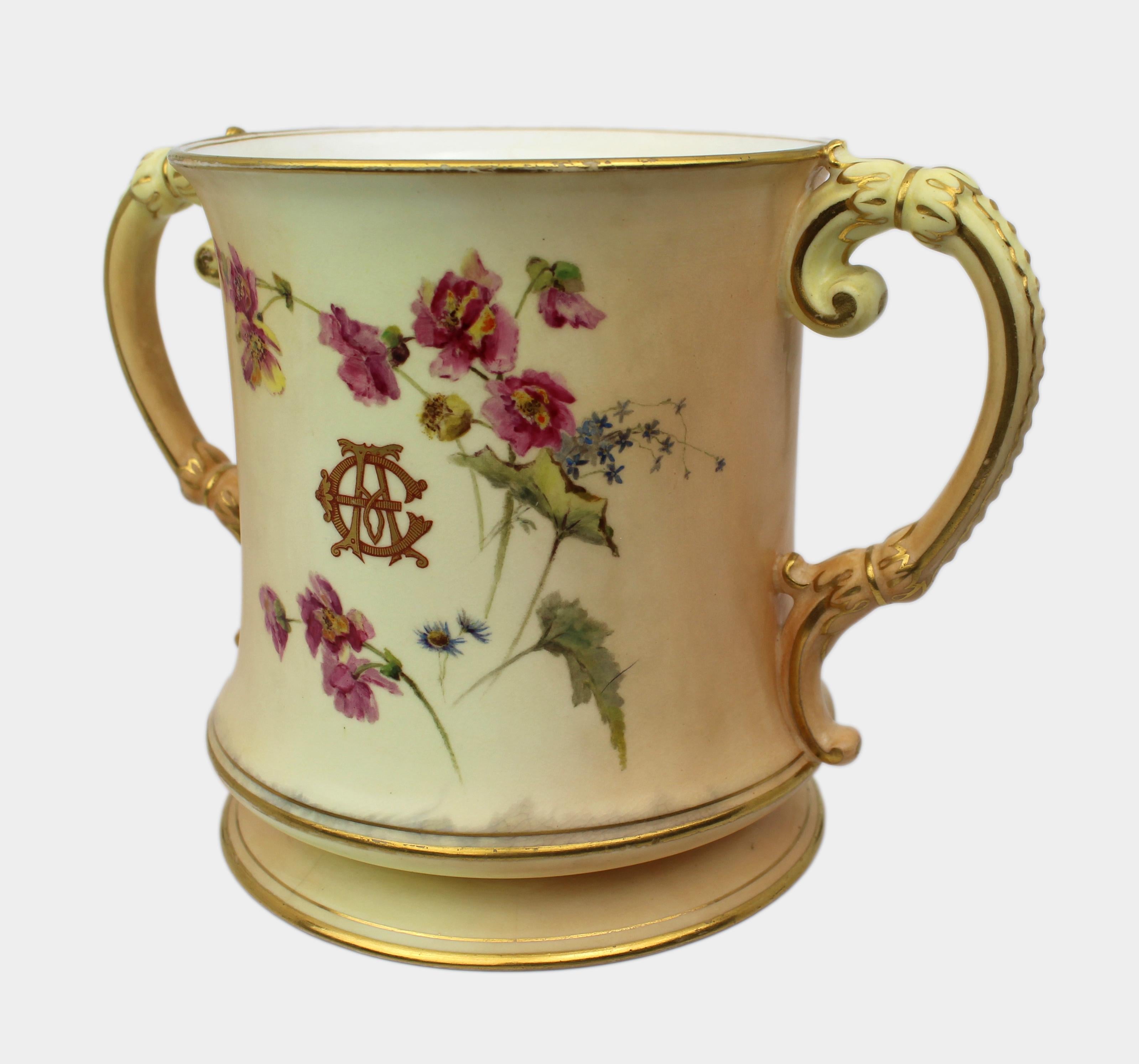 Royal Worcester Loving Cup – Hand-Painted Worcester Cathedral c.1902 For Sale 6