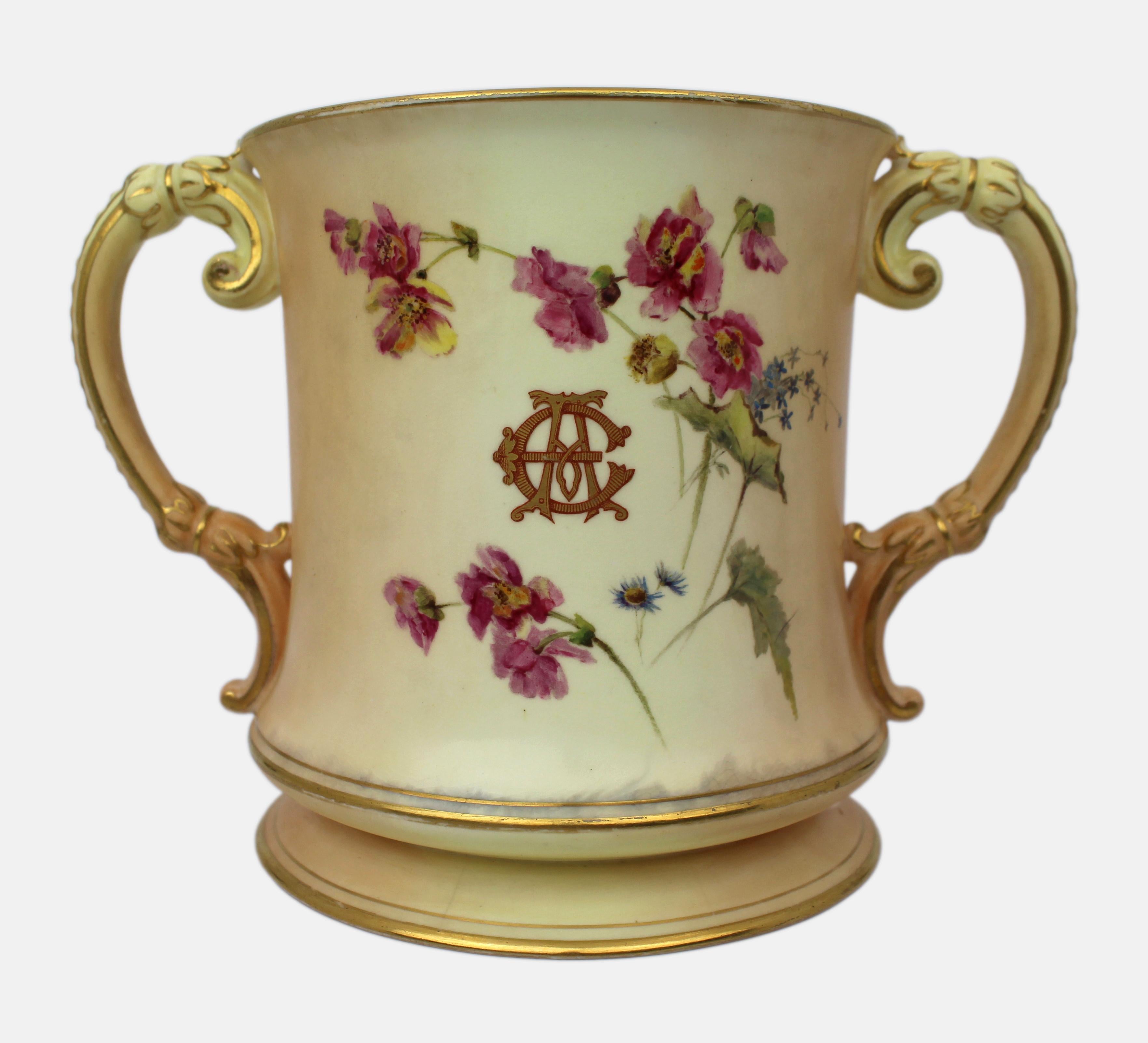 Royal Worcester Loving Cup – Hand-Painted Worcester Cathedral c.1902 For Sale 7