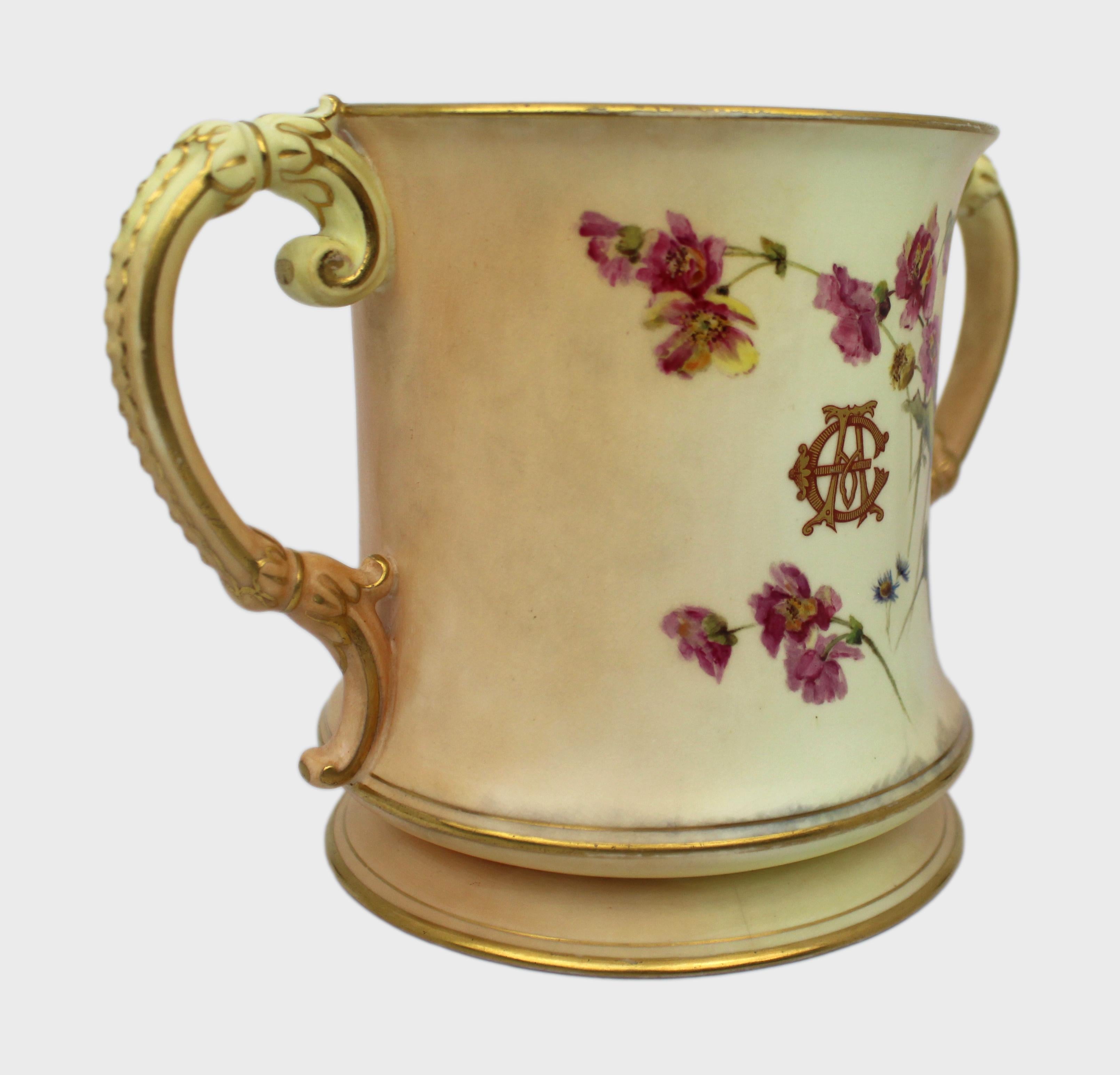 Royal Worcester Loving Cup – Hand-Painted Worcester Cathedral c.1902 For Sale 8