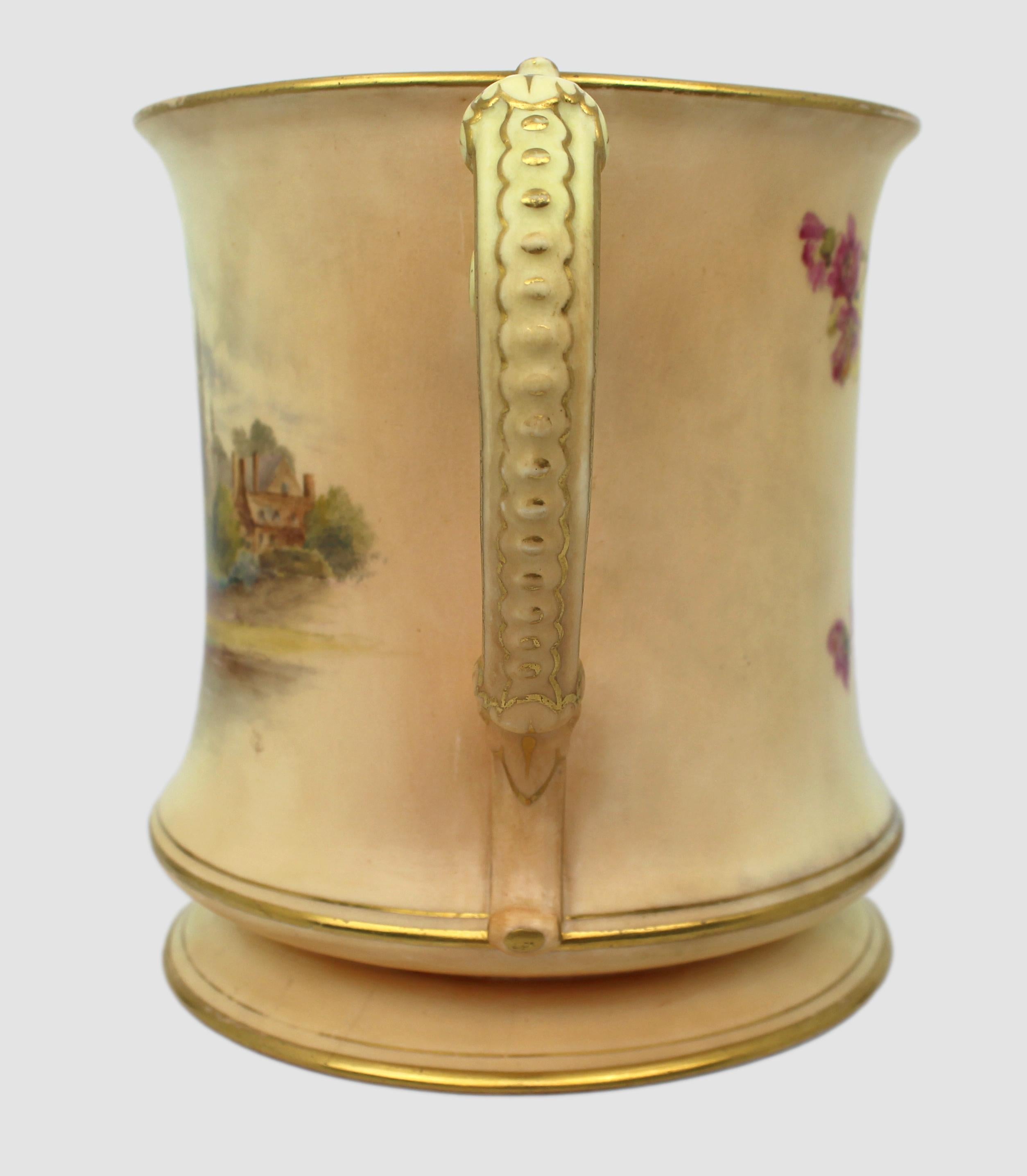 Royal Worcester Loving Cup – Hand-Painted Worcester Cathedral c.1902 For Sale 9