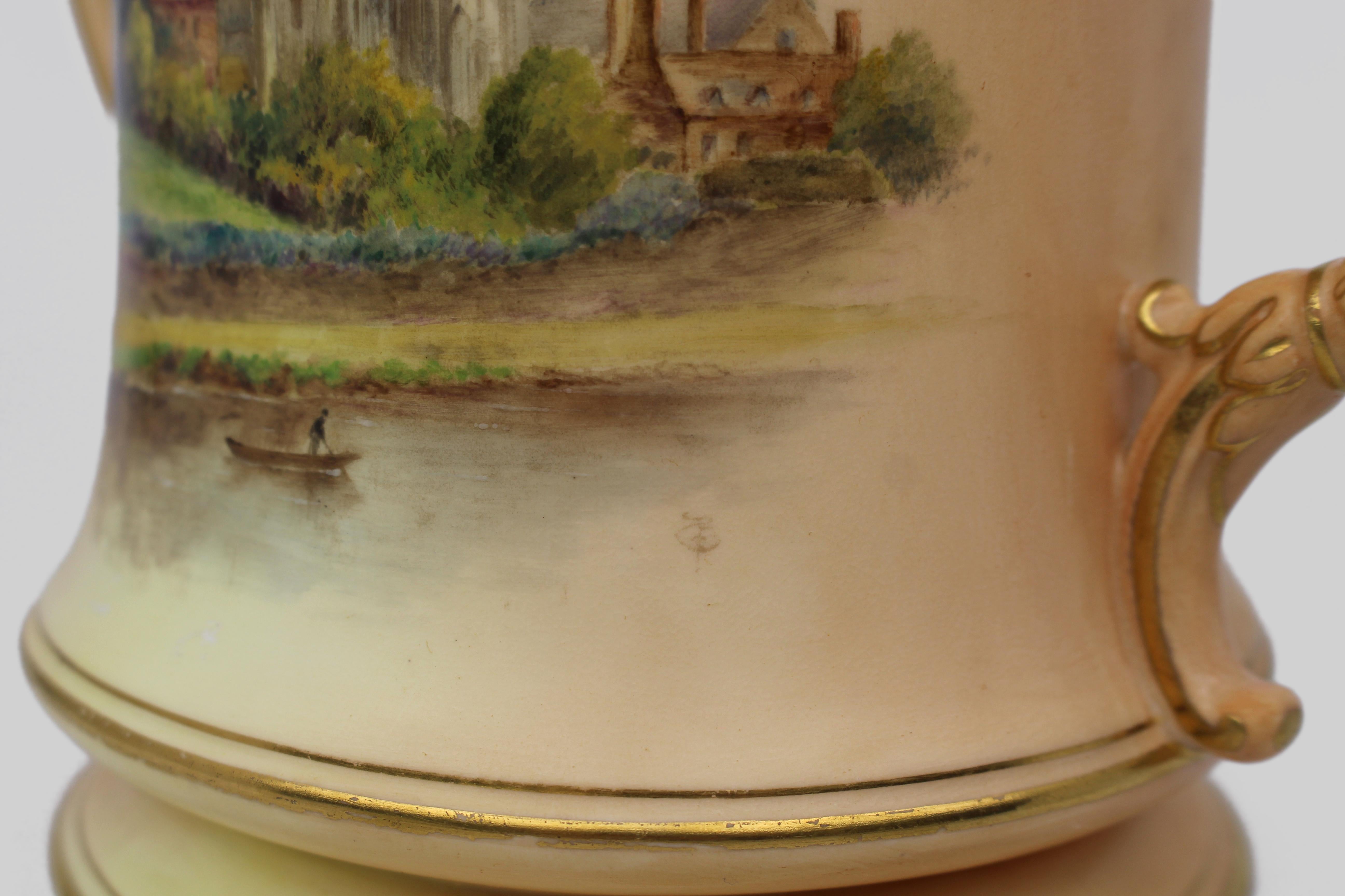 Royal Worcester Loving Cup – Hand-Painted Worcester Cathedral c.1902 For Sale 14