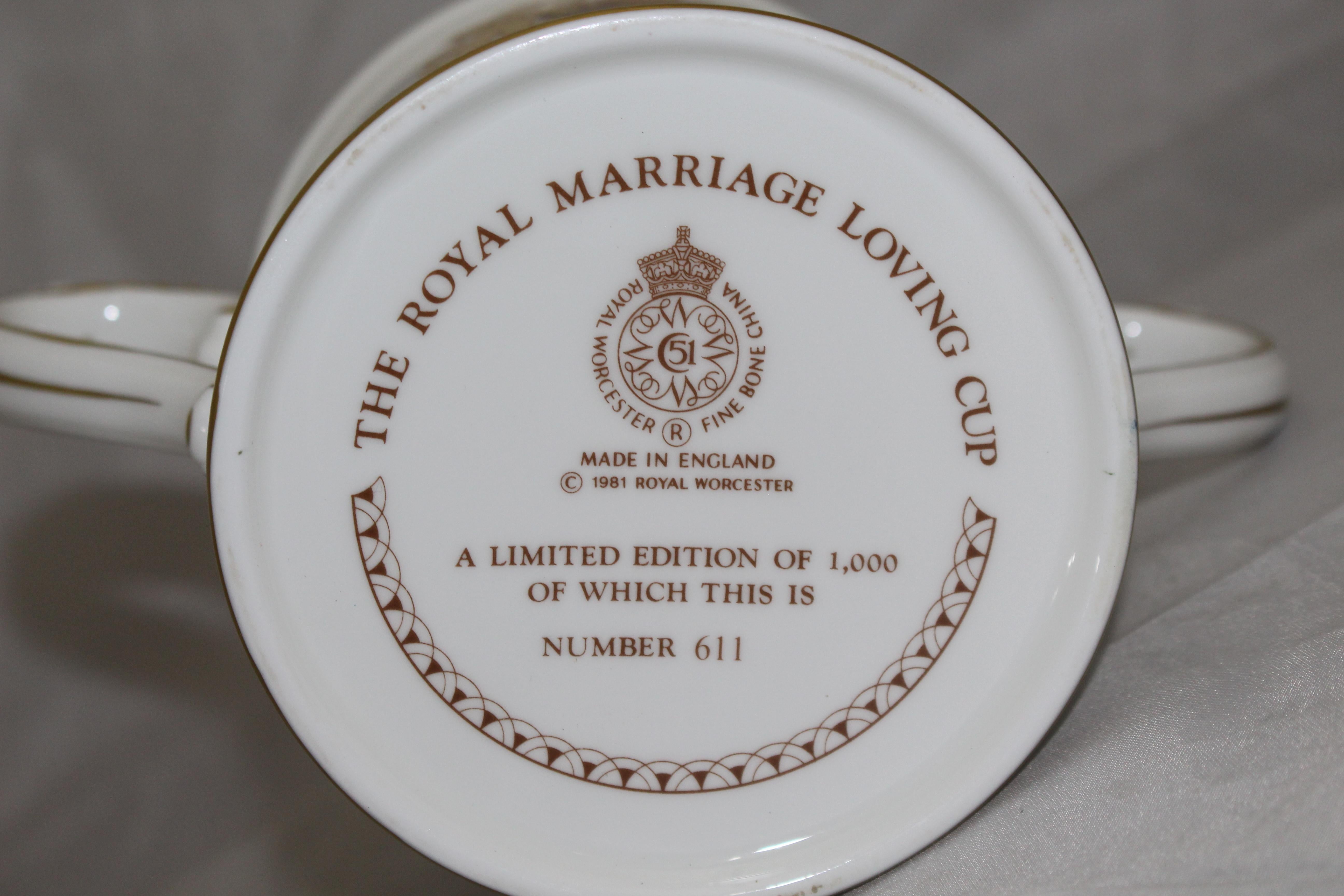 Royal Worcester Ltd Edition The Royal Marriage Loving Cup,  1981  For Sale 3