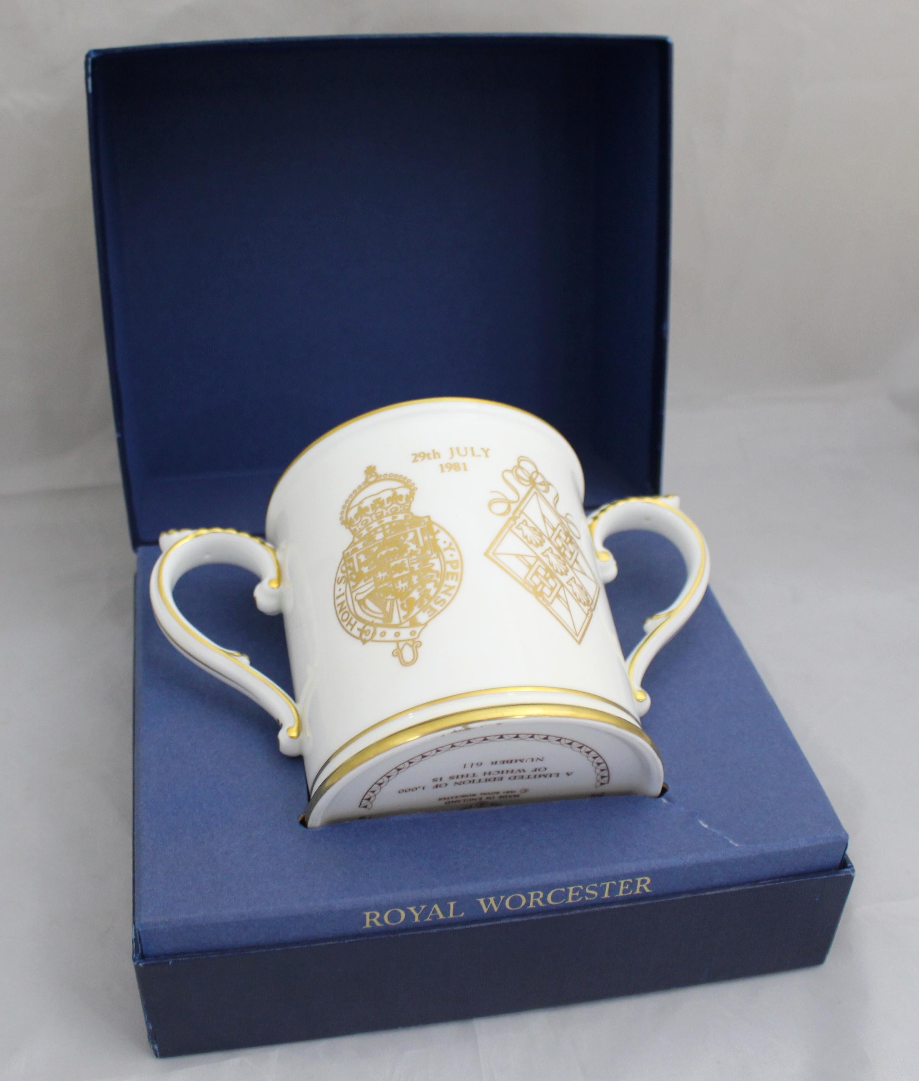 Royal Worcester Ltd Edition The Royal Marriage Loving Cup,  1981  For Sale 4
