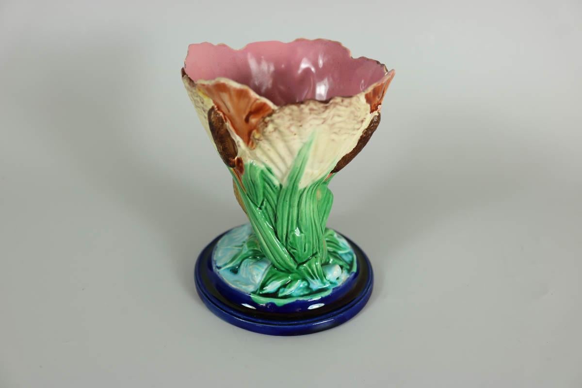 Victorian Royal Worcester Majolica Dolphin Posy Holder For Sale